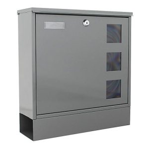 Rottner Briefkasten Postale, Wandmontage, Namensschlid/Postrolle/Sichtfenster, Zylinderschloss, 2 Schlüssel, Stahlblech, B 365 x T 120 x H 380 mm Rottner Briefkasten Postale, Wandmontage, Namensschlid/Postrolle/Sichtfenster, Zylinderschloss, 2 Schlüssel, Stahlblech, B 365 x T 120 x H 380 mm