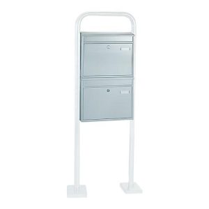 Rottner Briefkastenanlage, mit 2 Briefkästen, ohne Ständer, H 635 x B 440 x T 125 mm, Edelstahl
