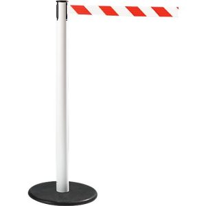 RS-GUIDESYSTEMS® Gurtpfosten GLA 28, weiß, Gurt rot/weiß