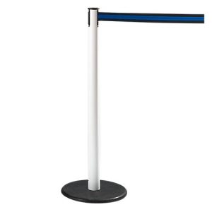 RS-GUIDESYSTEMS® Gurtpfosten GLA 28, weiß, Gurt schwarz/blau