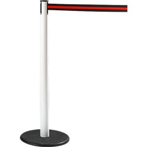 RS-GUIDESYSTEMS® Gurtpfosten GLA 28, weiß, Gurt schwarz/rot