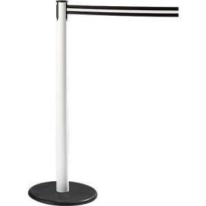 RS-GUIDESYSTEMS® Gurtpfosten GLA 28, weiß, Gurt schwarz/weiß