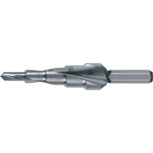 RUKO Stufenbohrer HSS, Bohrbereich 4-12 mm, Spiralnut, 2 Schneiden, Spitzenwinkel 118°, Stufenanzahl 5