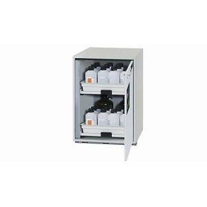 Säuren- und Laugen-Unterbauschrank asecos SL-CLASSIC-UB, Flügeltür, Anschlag rechts, Front Lichtgrau, B 590 x T 570 x H 800 mm