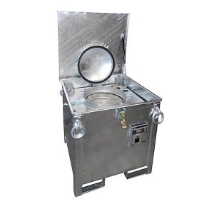 Sammelbehälter BAUER ASB 250, Stahlblech, Innentank feuerverzinkt, stapelbar, abschließbar, B 790 x T 815 x H 830 mm