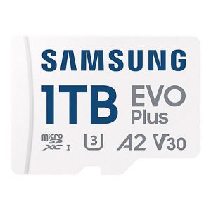 Samsung EVO Plus MB-MC1T0SA – Flash-Speicherkarte (microSDXC-an-SD-Adapter inbegriffen) – 1 TB – A2 / Video Class V30 / UHS-I U3 / Class10 – microSDXC UHS-I