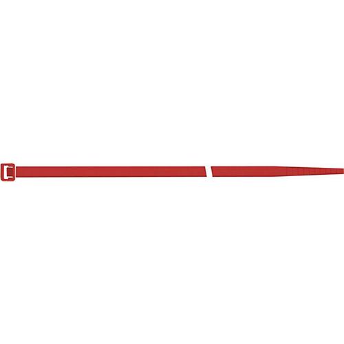SapiSelco Kabelbinder, L 280 x B 4,5 mm, Polyamid 6.6 rot, Zugbelastung 220N, innenverzahnt, 100 Stück