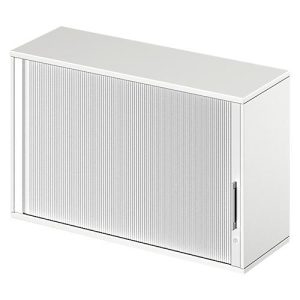 Schäfer Shop Genius Aufsatz-Querrolladenschrank TETRIS WOOD, 2 OH, B 1200 x T 421 x H 750 mm, weiß
