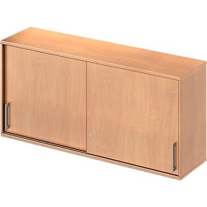Schäfer Shop Genius Aufsatz-Schiebetürenschrank TETRIS WOOD, 2 OH, B 1600 mm, Höhe inkl. Gleiter, Buche-Dekor