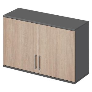 Schäfer Shop Genius Aufsatzschrank TETRIS WOOD, 2 OH, B 1200 mm, abschließbar, graphit/Eiche