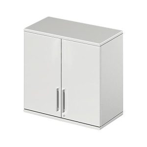 Schäfer Shop Genius Aufsatzschrank TETRIS WOOD, 2 OH, B 800 mm, abschließbar, lichtgrau