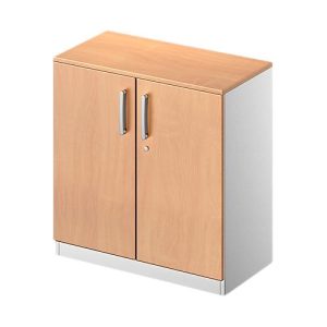 Schäfer Shop Genius Flügeltürenschrank TETRIS SOLID, 2 OH, B 800 mm, abschließbar, mit Abdeckplatte, Buche-Dekor/weißalu