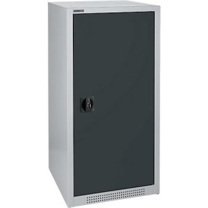 Schäfer Shop Genius Flügeltürschrank FS, 3 OH, abschließbar, 2 Fachböden, bis 250 kg, Stahl, weißaluminium RAL 9006/anthrazitgrau RAL 7016