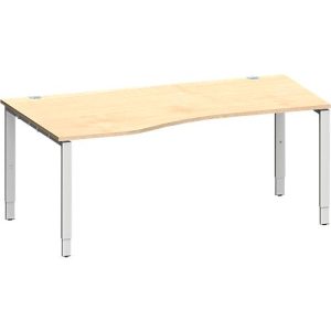 Schäfer Shop Genius Freiformschreibtisch MODENA FLEX, Ansatz links, B 1800 mm, Ahorn