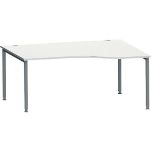 Schäfer Shop Genius Freiformschreibtisch MODENA FLEX, Ansatz links B 1800 mm, lichtgrau/anthrazit