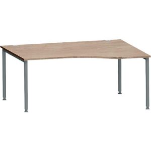 Schäfer Shop Genius Freiformschreibtisch MODENA FLEX, Ansatz links B 1800 mm, weiß/anthrazi