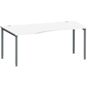 Schäfer Shop Genius Freiformschreibtisch MODENA FLEX, Ansatz links B 1800 mm, weiß/anthrazit