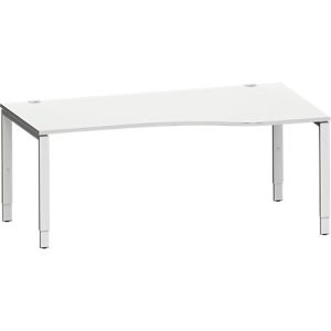 Schäfer Shop Genius Freiformschreibtisch MODENA FLEX, Ansatz rechts, B 1800 mm, lichtgrau