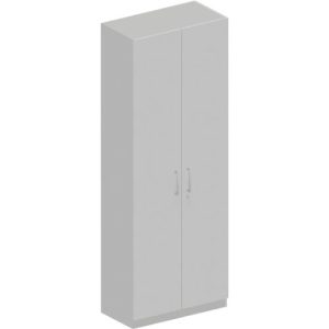 Schäfer Shop Genius Garderobenschrank TETRIS SOLID, 6 OH, 1 Fachboden, Kleiderstange, abschließbar, B 800 x T 412 x H 2239 mm, weißalu/lichtgrau
