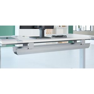 Schäfer Shop Genius Kabelkanal für Tischbreite 1600 mm, abklappbar, Stahl, weißaluminium