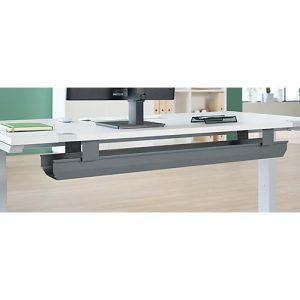Schäfer Shop Genius Kabelkanal für Tischbreite 2000 mm, abklappbar, Stahl, anthrazit
