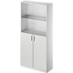 Schäfer Shop Genius Kombischrank TETRIS SOLID, 5 OH, Glas- und Flügeltüren, B 1000 mm, abschließbar