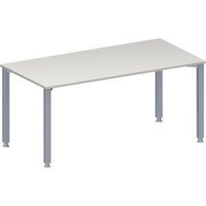 Schäfer Shop Genius Konferenztisch MODENA FLEX, Rechteck, 4-Fuß Quadratrohr, B 1600 x T 800 x H 720-840 mm, lichtgrau/weißaluminium RAL 9006