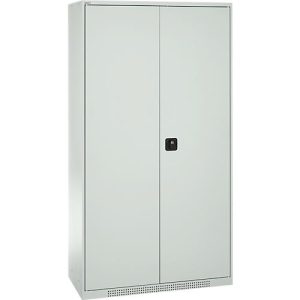 Schäfer Shop Genius Materialschrank FS, 5 OH, abschließbar, Lochrasterwände/3 Fachböden, bis 450 kg, B 1055 x T 520 x H 1950 mm, lichtgrau/lichtgrau