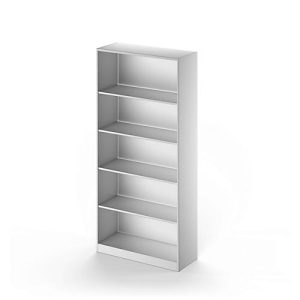 Schäfer Shop Genius Regal TETRIS SOLID, Stahlkorpus, 5 OH, B 1000 x T 413 x H 2143 mm, weißalu