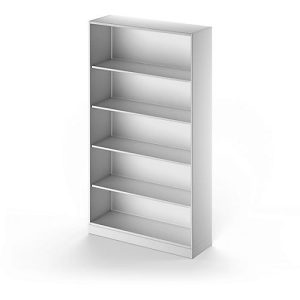 Schäfer Shop Genius Regal TETRIS SOLID, Stahlkorpus, 5 OH, B 1200 x T 413 x H 2143 mm, weißalu