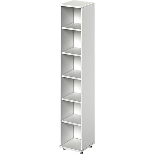 Schäfer Shop Genius Regal TETRIS WOOD, 6 OH, Höhe inkl. Gleiter, B 400 mm, lichtgrau