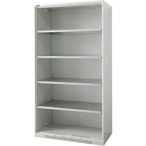 Schäfer Shop Genius Regalschrank FS, 5 OH, 4 höhenverstellbare Fachböden, bis 450 kg, B 1055 x T 420 x H 1950 mm, Stahl, lichtgrau RAL 7035