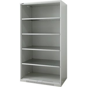 Schäfer Shop Genius Regalschrank FS, Stahl, mit Belüftungslöchern, B 1055 x T 620 x H 1950 mm, 5 OH, Lichtgrau, bis 500 kg