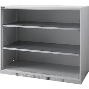 Schäfer Shop Genius Regalschrank FS, Stahl, mit Belüftungslöchern, B 1343 x T 520 x H 1105 mm, 3 OH, Weißalu, bis 450 kg