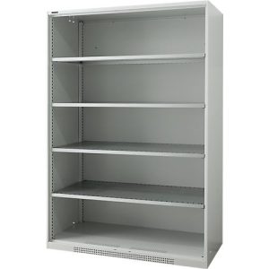 Schäfer Shop Genius Regalschrank FS, Stahl, mit Belüftungslöchern, B 1343 x T 620 x H 1950 mm, 5 OH, Lichtgrau, bis 750 kg