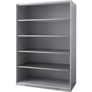 Schäfer Shop Genius Regalschrank FS, Stahl, mit Belüftungslöchern, B 1343 x T 620 x H 1950 mm, 5 OH, Weißalu, bis 750 kg