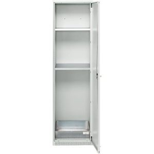 Schäfer Shop Genius Reinigungsmittelschrank FS, 5 OH, abschließbar, 2 Fachböden, bis 250 kg, B 545 x T 520 x H 1950 mm, Stahl, lichtgrau/lichtgrau
