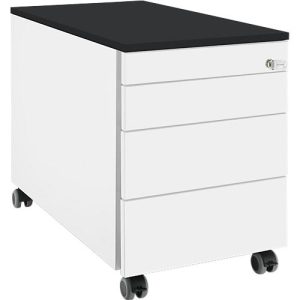 Schäfer Shop Genius Rollcontainer 1233, 3 Schubladen, Utensilienauszug, B 435 x T 765 x H 567 mm, weiß/graphit