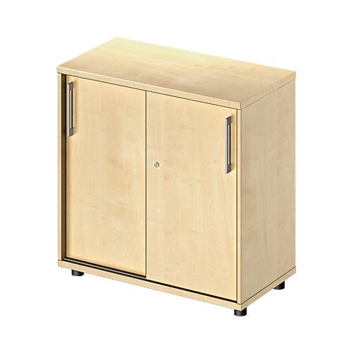 Schäfer Shop Genius Schiebetürenschrank TETRIS WOOD, 2 OH, B 800 mm, Höhe inkl. Gleiter, Ahorn-Dekor