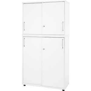 Schäfer Shop Genius Schrankkombination TETRIS WOOD, mit 5 Ordnerhöhen, Platz für bis zu 60 Standardordner, weiß