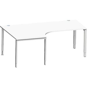 Schäfer Shop Genius Schreibt. 90° li, 4-F, VKTWinkelschreibtisch MODENA FLEX 90°,Ansatz links, B 2000 mm, weiß