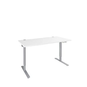Schäfer Shop Genius Schreibtisch AERO FLEX, elektrisch höhenverstellbar, Rechteck, C-Fuß, B 1200 x T 800 x H 700-1200 mm, weiß/weißalu