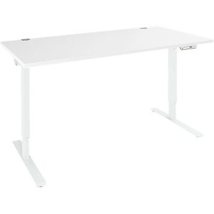 Schäfer Shop Genius Schreibtisch AERO FLEX, elektrisch höhenverstellbar, Rechteck, T-Fuß, B 1200 mm, weiß/weiß + Memorypanel