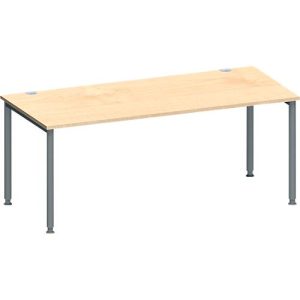 Schäfer Shop Genius Schreibtisch MODENA FLEX, 4-Fuß-Rundrohr, B 1800 x T 800 mm, Ahorn/anthrazit