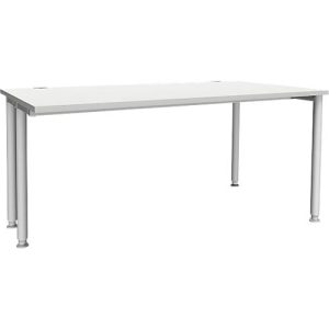Schäfer Shop Genius Schreibtisch MODENA FLEX, Breite 1600 mm, einseitig verkürzt, lichtgrau