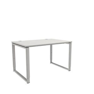 Schäfer Shop Genius Schreibtisch Modena Flex, höheneinstellbar, Rechteckform, Bügelfuß, Breite 1200 mm, lichtgrau
