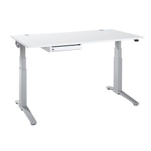 Schäfer Shop Genius Schreibtisch PLANOVA ERGOSTYLE, elektrisch höhenverstellbar, B 1600 mm, weiß/weißaluminium + OrgaWork Schublade