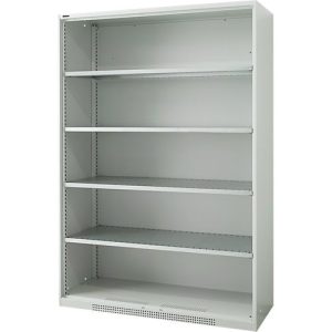 Schäfer Shop Genius Schwerlastregal-Schrank FS, Stahlblech, B 1055 x T 620 x H 1950 mm, 5 OH, lichtgrau, bis 1000 kg