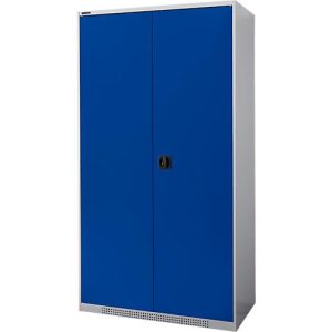 Schäfer Shop Genius Schwerlastschrank FS, Stahlblech, B 1055 x T 520 x H 1950 mm, 5 OH, weißalu/enzianblau, bis 1000 kg