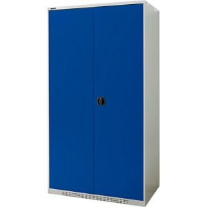 Schäfer Shop Genius Schwerlastschrank FS, Stahlblech, B 1055 x T 620 x H 1950 mm, 5 OH, lichtgrau/enzianblau, bis 1000 kg